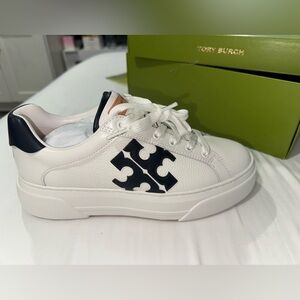 Tory Burch White and Black Sneakers